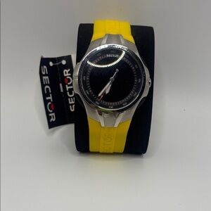 Men's Black and Yellow Sport Watch